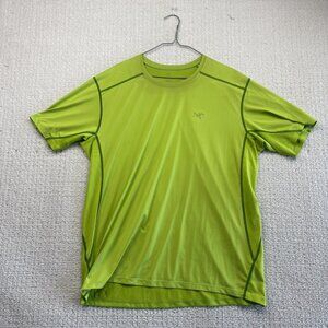 Arcteryx Bright Lime Green Activewear T-Shirt Men's Trail Running Hike Read